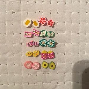 10 pairs! Handmade stud earrings for kids